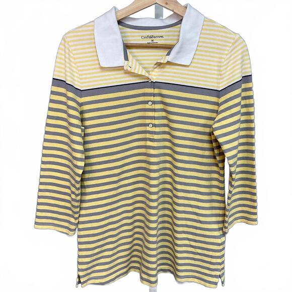 Croft & Barrow Vintage Women's Striped Polo Shirt, Size M - Picture 1 of 6